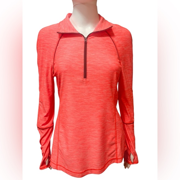 Zella Tops - Zella Women's Size Medium Orange 1/4 Zip Long Sleeve Athletic Top